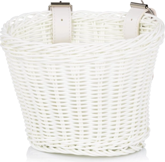 Chipolino cesta de mimbre para bicicleta blanca
