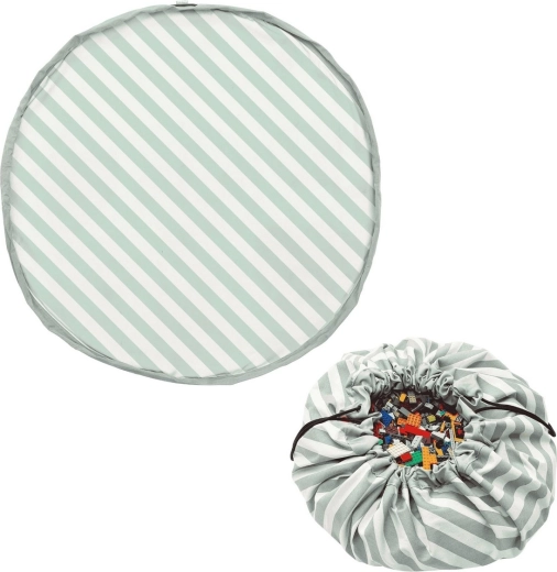 Play and Go Noomad original manta de juego y bolsa para juguetes stripes green