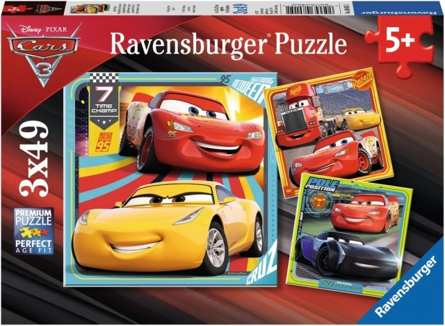 Puzzle Ravensburger Cars 3 en la pista 3×49 piezas