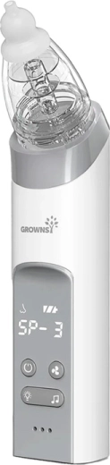 Aspirador nasal Grownsy con 3 boquillas, gris