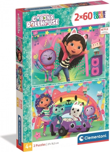 Puzzle La casa mágica de Gabby: Alégrate con nosotros 2x60 piezas