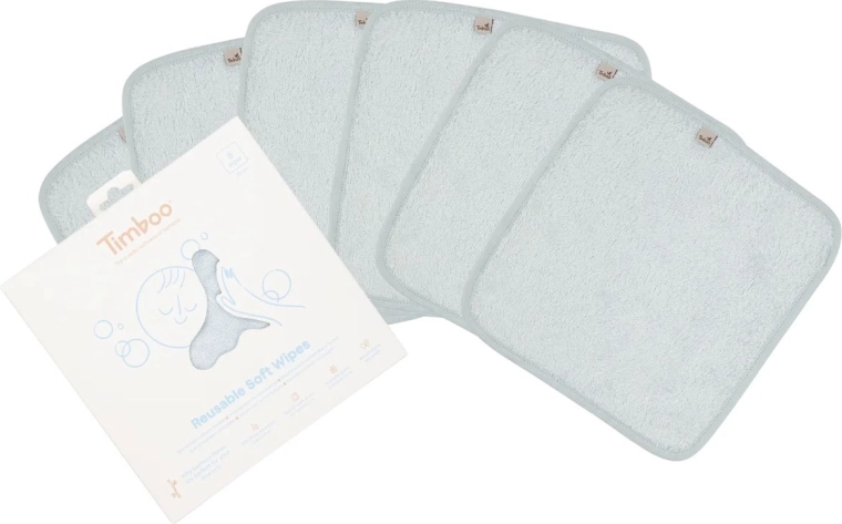 Timboo toallitas suaves reutilizables riviera blue (6 uds)