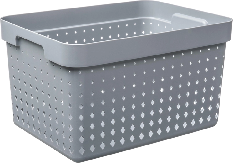 Cesta de almacenamiento Seoul grande, gris