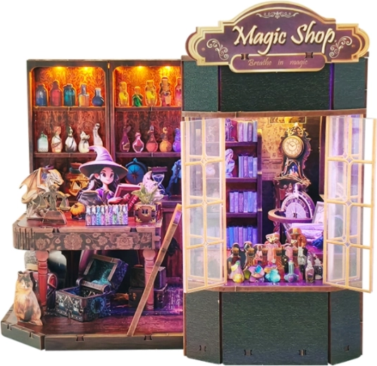 Casa en miniatura Tienda mágica – kit DIY con iluminación LED