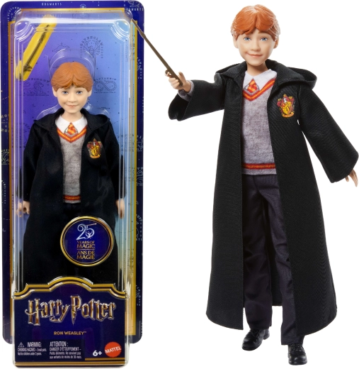 Muñeco Ron Weasley con traje de mago y varita