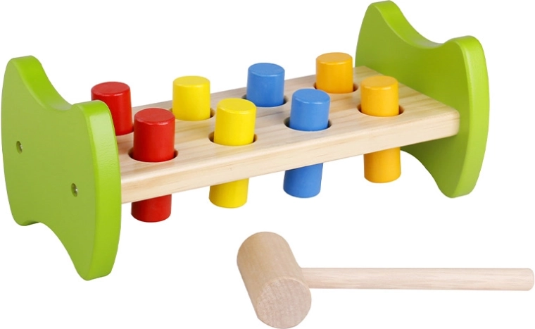Babu martillo de madera con 8 clavijas