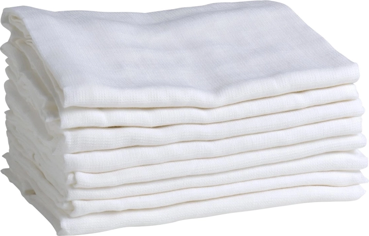 Pañales orgánicos de muselina Mininor blancos 70 × 70 cm (8 uds)
