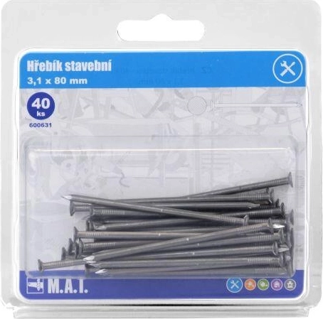 Clavos de construcción 80 × 3,1 mm, 40 uds.