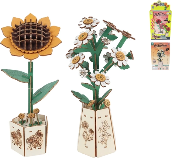 Kit de construcción de madera Monta tu planta – flor de 20,5 cm