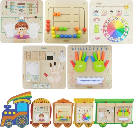 Masterkidz Flex set de tren 5 en 1 – paneles sensoriales y de motricidad de pared