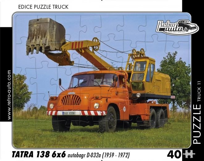 Rompecabezas retro Tatra 138 6x6 excavadora 40 piezas