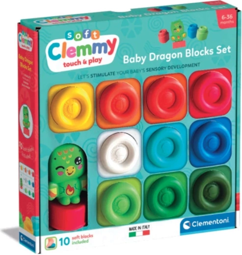 Bloques de construcción blandos SOFT CLEMMY 10 uds con figura de dragón