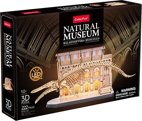 Cubic Fun rompecabezas 3D LED museo de ciencias naturales con esqueleto de ballena azul