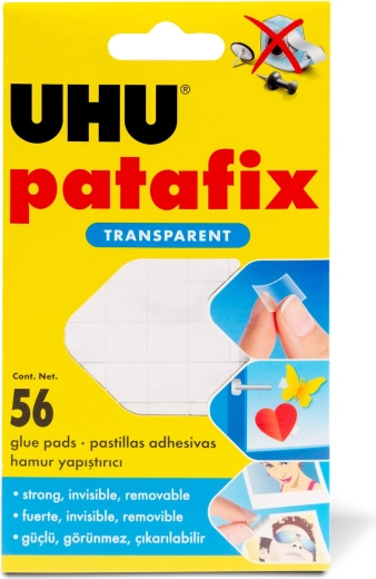 Patafix Invisible goma adhesiva transparente ultrafina, 56 unidades