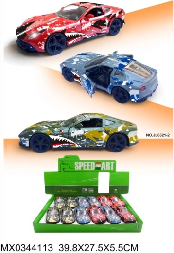 Coche deportivo metálico Animals con puertas abatibles y propulsión por inercia