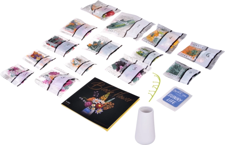 1070 piezas para un ramo abundante y colorido