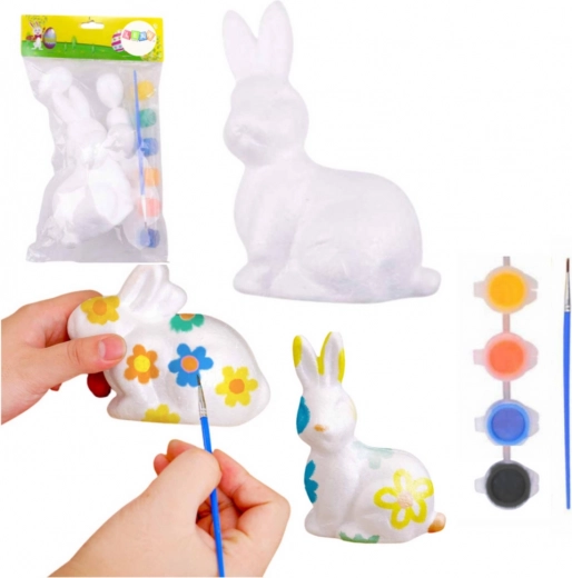 Set para pintar un conejito de poliestireno para Pascua