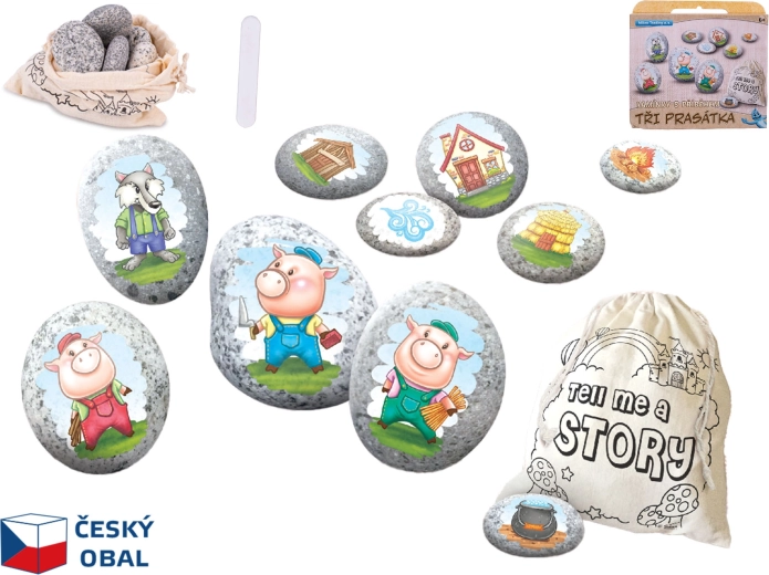 Set creativo de piedras Los tres cerditos