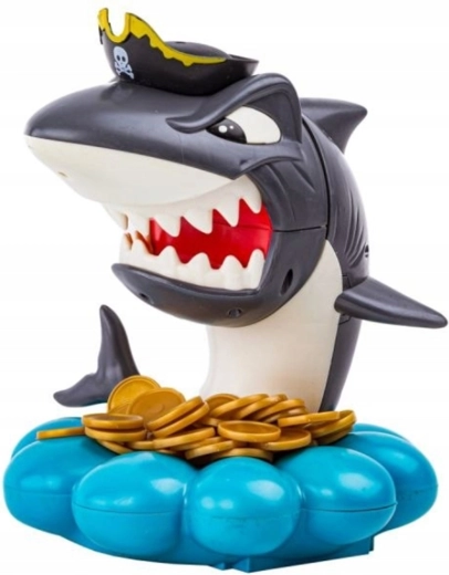 El tiburón pirata y las monedas de oro