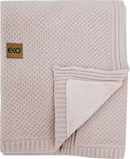Manta tejida EKO con forro beige 100 × 80 cm