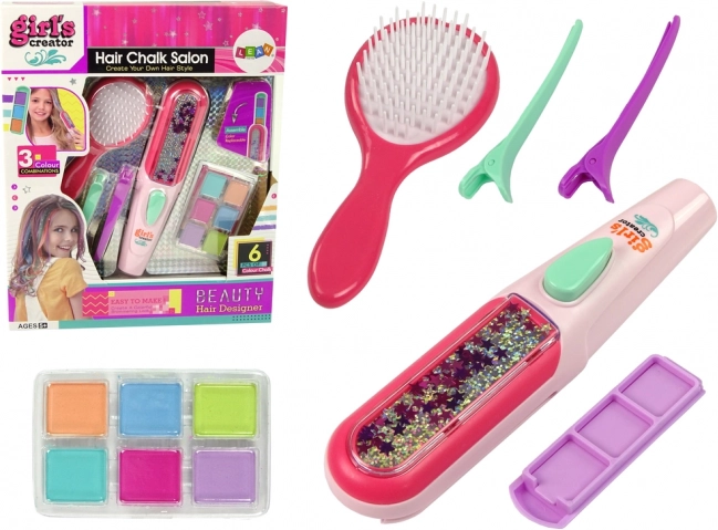 Set para teñir el pelo con tizas y plancha