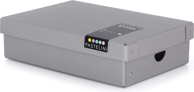 Caja de almacenamiento laminada PASTELINI, gris, pequeña