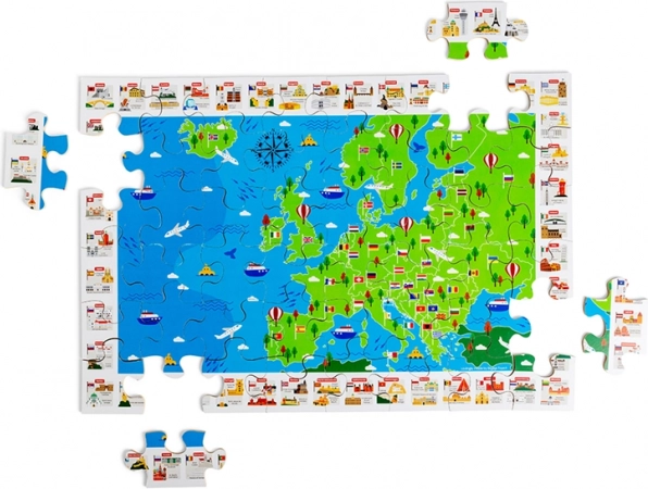 Bigjigs Toys rompecabezas de madera para el suelo mapa de Europa – 48 piezas