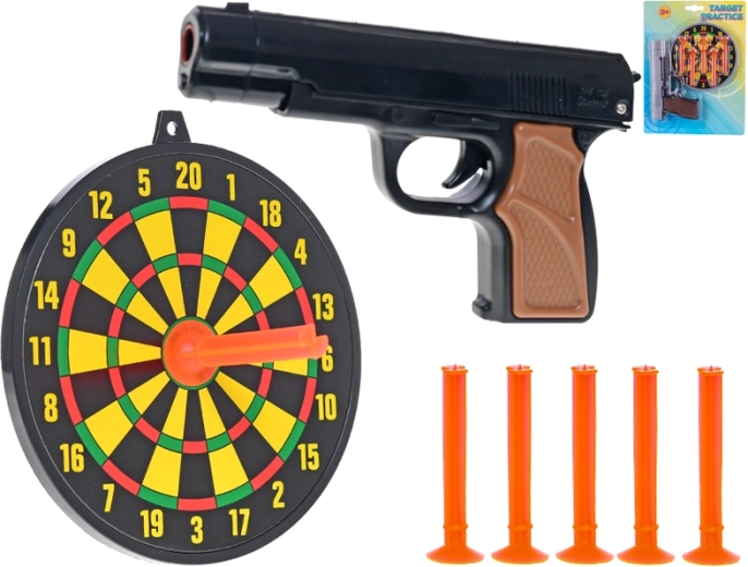 Pistola infantil de ventosas con diana de 15 cm