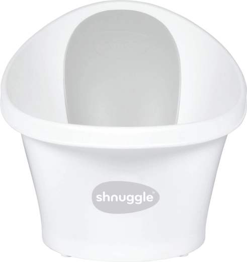 Bañera infantil Shnuggle con soporte para la espalda blanca/gris