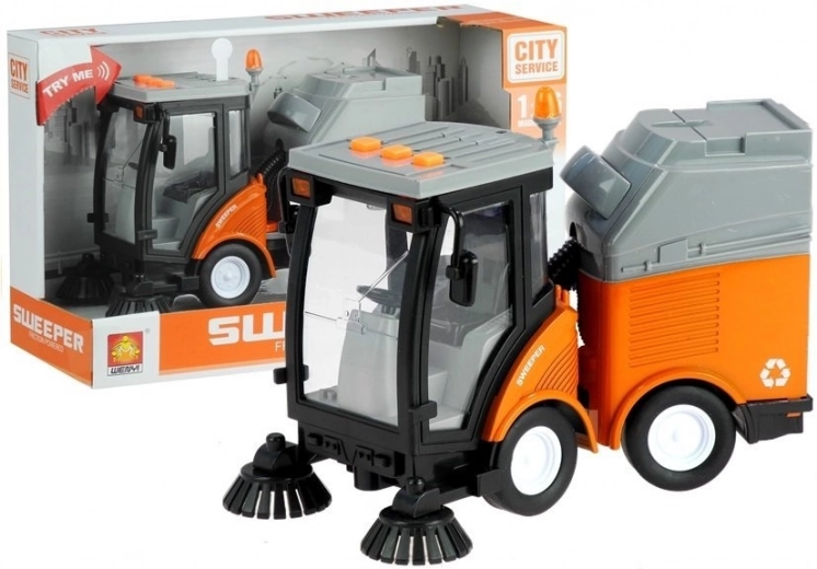 Vehículo barredor con luces y sonidos 1:16, naranja