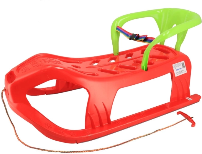 Trineo de plástico con respaldo Baby Mix Snow Star rojo
