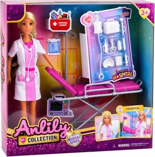 Camilla y equipamiento para jugar al hospital