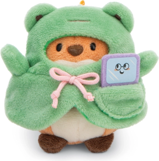 NICI MyMochi zorro Geeks con disfraz de rana y mini videojuego – set de peluche 3 en 1, 8 cm