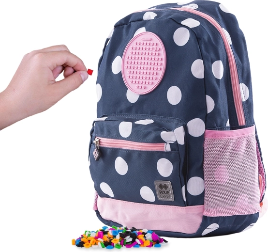 Mochila infantil Pixie Crew azul con lunares blancos