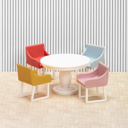 4 sillas con reposabrazos en distintos colores