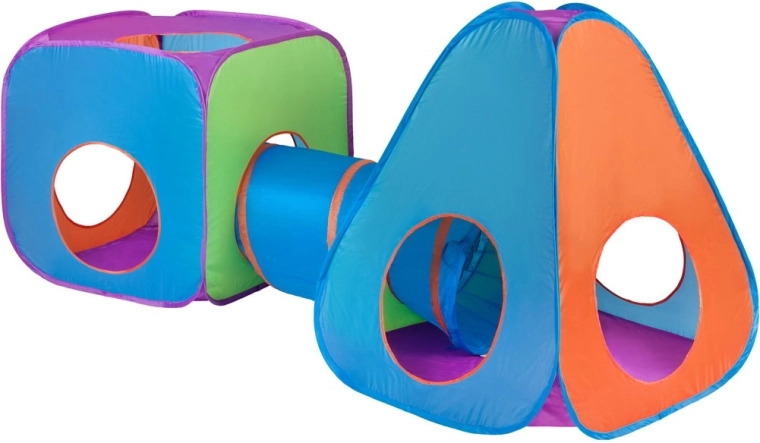 Tienda infantil 3 en 1 con túnel BABY MIX naranja‑azul