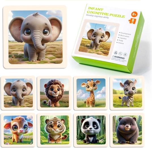 Puzzle de madera Safari, 8 piezas
