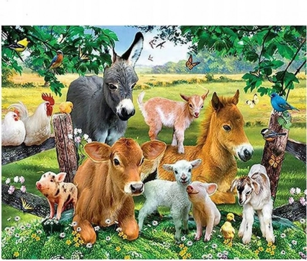Motivo mágico de animales de granja