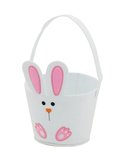 Cestita de Pascua de fieltro con forma de conejito, marrón 17 × 23 cm