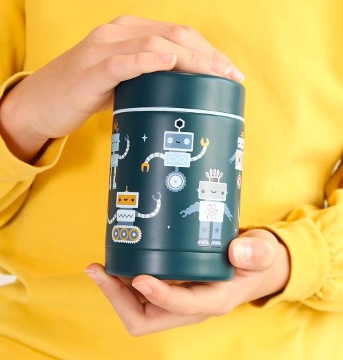 Diseño adorable de robots y fácil de transportar