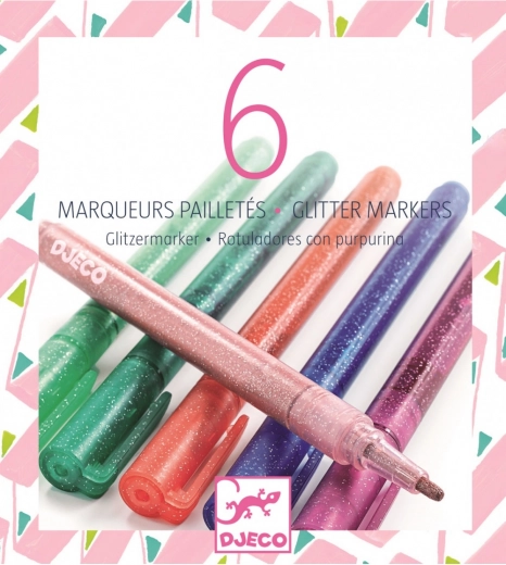 Rotuladores pastel con purpurina Djeco