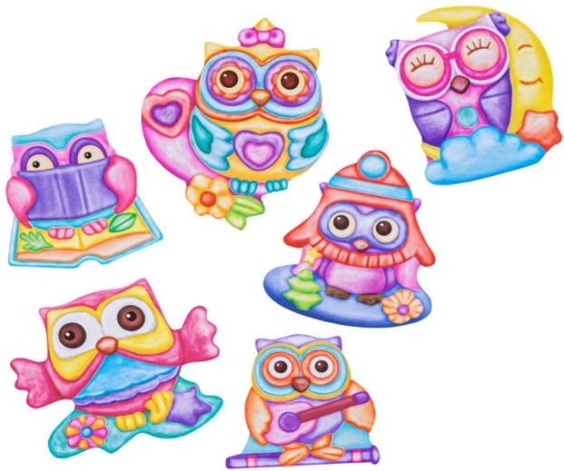 6 adorables motivos de búhos en un solo molde