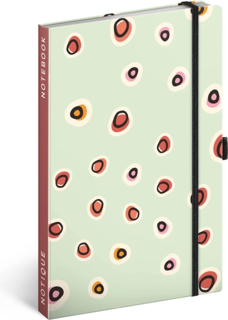 Cuaderno rayado NOTIQUE 13 × 21 cm con banda elástica y bolsillo