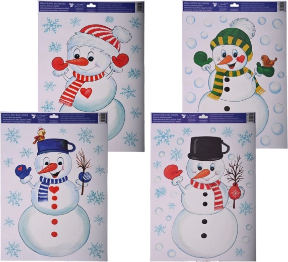 Lámina decorativa para ventana con muñeco de nieve 35 × 50 cm (4 variantes)