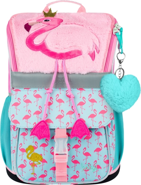 Cartera escolar con motivo de flamenco