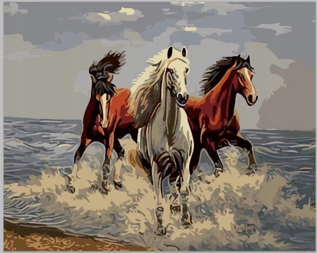 Norimpex pintar por números Tres caballos al galope 40 × 50 cm