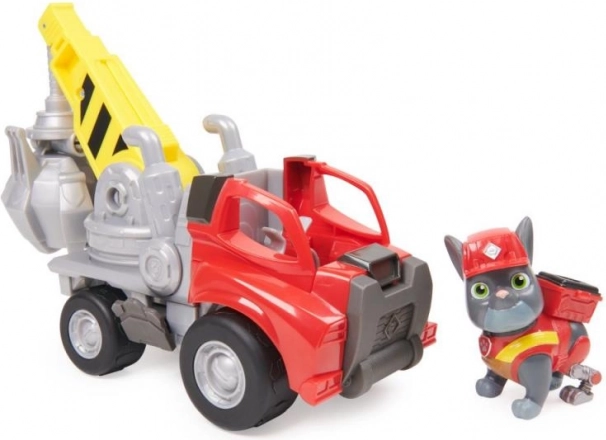 RUBBLE & CREW Grúa de Charger con pinza – vehículo de construcción con figura