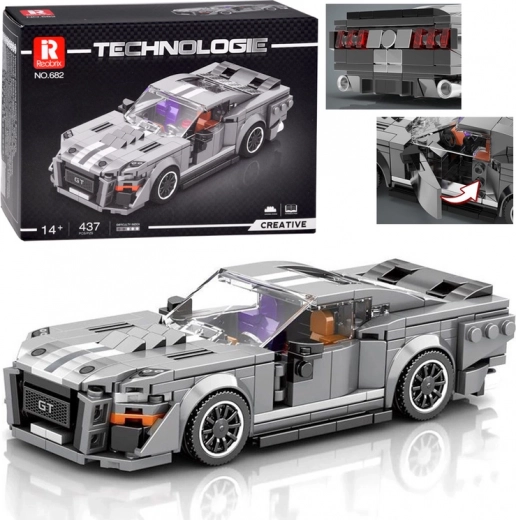 Maqueta técnica de coche deportivo GT de los años 60 – gris