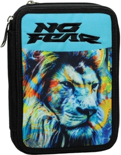 Estuche de dos pisos equipado No Fear negro-azul