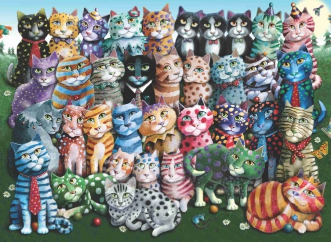 Puzzle reunión familiar de gatos 1000 piezas